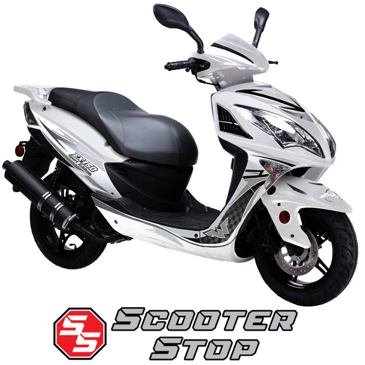 wolf ex 150cc sport scooter in white